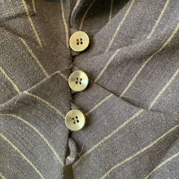 Armani Collezioni Blue pinstriped peplum jacket size 2 - Picture 4 of 11